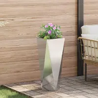 Prolenta Maison Exclusive - Plantenbak zilver, 30 x 30 x 75 cm, roestvrij staal