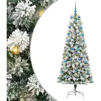 Syfax Kunstmatige Inklapbare Kerstboom Groen en Wit 210 cm