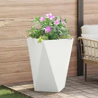 Prolenta Maison Exclusive - Plantenbak, wit, 50 x 50 x 75 cm, staal