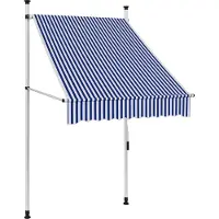 Syfax Luifel handmatig uittrekbaar 100 cm blauw en witte strepen