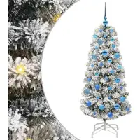 Syfax Kunstmatige Inklapbare Kerstboom Groen en Wit 150 cm