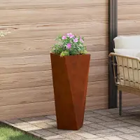 Prolenta Maison Exclusive - Plantenbak, roestkleurig, 30 x 30 x 75 cm, weerbestendig staal