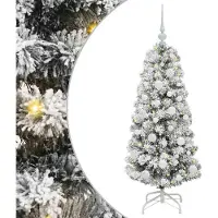 Syfax Kunstmatige Inklapbare Kerstboom Groen en Wit 120 cm