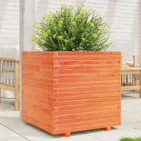 Prolenta Maison Exclusive - Bloempot voor de tuin, donkerbruin, 70 x 70 x 72 cm, massief grenenhout