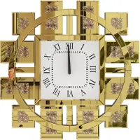 OEM Wandklok, geluidloze uurwerk, elegant design, goud, 24 inch