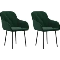 Syfax Eetkamerstoelen 2 st fluweel donkergroen