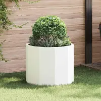 Prolenta Maison Exclusive - Plantenbak, wit, 60 x 60 x 50 cm, staal