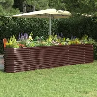 Prolenta Maison Exclusive - Verhoogd plantenbak, verzinkt staal, 332x40x68 cm, bruin