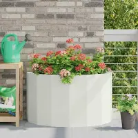 Prolenta Maison Exclusive - Plantenbak, wit, 90 x 45 x 50 cm, staal