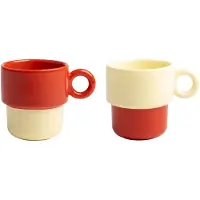 &k amsterdam Chiquito Mok Large - Set van 2 - Rood