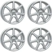 Autec 4 Tallinn velgen, 7x17 inch, 5x114,3, zilverkleurig, geschikt voor Hyundai IONIQ, i30, Kona, Tucson, ix20, Santa Fe. Alufelgen, 5x114,3, zilverkleurig, voor Hyundai IONIQ, i30, Kona
