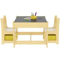 In And OutdoorMatch Binnen- en buitentafel voor kinderen "Chasity" - Met 2 stoelen - Meerkleurig - Gemaakt van spaanplaat en stof - Modern design