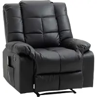 Fortuna Lai Massagestoel: Elektrische relaxstoel met massagefunctie, bekleed met kunstleer, met houten en stalen elementen, zwart. Afmetingen: 94x99x99 cm. Voor ultiem comfort. | .de