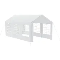 JOIEYOU Partytent, 3x6 meter, met afneembare zijwanden, waterdicht, stabiel, geschikt voor gebruik in de winter, zonwering, tuinpaviljoen, partytent, tuintent, wit