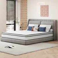 ProximaX Hybride pocketveringmatras, 200x90x25 cm – Onafhankelijke comfortzones, ergonomische ondersteuning, ademend 3D-tijk – Wit en grijs