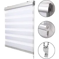 Sol Royal rolgordijn lichtdoorlatend – 140x160cm wit – duo rolgordijnen montage zonder boren– SolDecor DK9