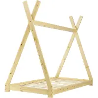In And OutdoorMatch And OutdoorMatch kinderbed Loraine - Tipi - Vurenhout - Met lattenbodem - 90x200 cm - Hout - Bed voor jongens - Bed voor meisjes - Schattig design