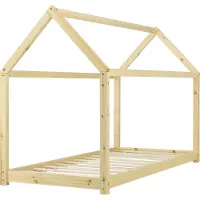 In And OutdoorMatch And OutdoorMatch kinderbed Eldora - huisbed - van grenenhout - met lattenbodem - 90 x 200 cm - hout - bed voor jongens - bed voor meisjes - schattig design