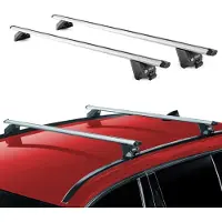 Aurilis Draagbalken, basissteunen voor VW Sharan 7N, bouwjaar 2010-2022, 100 kg draagvermogen, aluminium, zilverkleurig, 2-delig, met ABE-certificaat