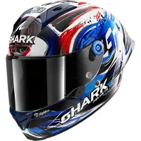 Sharkk Aeron-GP FIM Racing #1 Replica Zarco Signature Wit Zwart Blauw WKB Maat XS