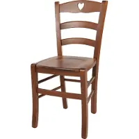 STOCK LINE t m c s Tommychairs - Stoel CUORE, geschikt voor keuken en eetkamer. Robuuste structuur van beukenhout, gelakt in de kleur lichtnootbruin, met een houten zitvlak
