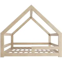 Need Sleep - Montessori Huisbed 140x200 cm – Peuterbed met Valbeveiliging – Symmetrisch – Naturel Hout