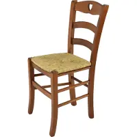 STOCK LINE t m c s Tommychairs - Stoel CUORE, geschikt voor keuken en eetkamer, met een stevige structuur van gelakt beukenhout in de kleur lichtnootbruin en een zitting van stro