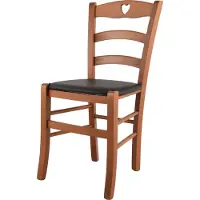 STOCK LINE t m c s Tommychairs - Stoel CUORE, geschikt voor keuken en eetkamer. Robuuste constructie van gelakt beukenhout in de kleur kersenrood, met een beklede zitting van kunstleer in de kleur mokka