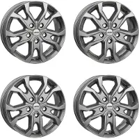 Autec 4 Kiso velgen, 6,5x16, 5x118, zilverkleurig, voor Citroën Jumper, aluminium velgen. 5x118, zilverkleurig, voor Citroën Jumper, aluminium velgen