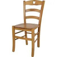 STOCK LINE t m c s Tommychairs - Stoel CUORE, geschikt voor keuken en eetkamer, met een stevige structuur van beukenhout, gelakt in de kleur eikenhout, en een houten zitvlak