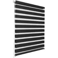 Sol Royal DL2 Rolgordijn Lichtdoorlatend 140x150 cm Zwart Duo Rolgordijn zonder Boren Klembevestiging