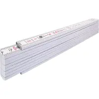Stabila duimstok 1407, L 2 m, B 1,70 cm, mm/cm maatverdeling, EG III, wit beukenhout