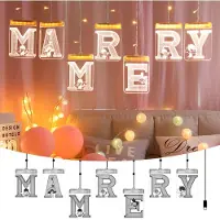 Rosikey LED-lichtslingers met "Marry Me"-bord, romantische warmwitte LED-lichtslingers voor feesten, verlovingsaanzoeken, bruiloften, decoratie voor het doen van een huwelijksaanzoek
