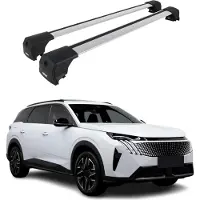 Omac Draagbalken, basisdrager voor Peugeot 5008, modeljaren 2024-2025, zilverkleurig, aluminium, 2-delig