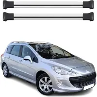 Omtec Draagbalken, basissteunen voor Peugeot 308 Combi, 2007-2013, 75 kg, aluminium, grijs, 2-delig