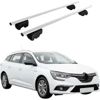 Omtec Draagbalken, basissteunen voor Renault Megane Mk4 Grandtour, 2016-25, metaal, zilver, 2 stuks