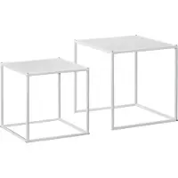HOMCOM salontafel set - set van 2 tafel - staal - wit