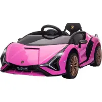 Fortuna Lai elektrische kinderauto, model Lamborghini, snelheid 3-5 km/u, met afstandsbediening, geschikt voor kinderen van 3-5 jaar, kleur: roze