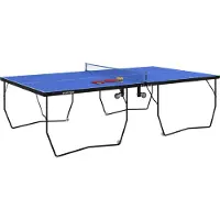 Fortuna Lai tafeltennistafel, inklapbaar, met net, wielen, 2 tafeltennisrackets en 3 ballen, staal, blauw, 274 x 152,5 x 76 cm