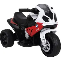 Fortuna Lai BMW S1000RR elektrische driewieler, kinderfiets met accu, speelgoedvoertuig, staal, rood, 66x37x44 cm