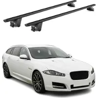 Omac Draagrek/bagagerek voor Jaguar XF SW X250, modeljaren 2012-2016, aluminium, zwart, 2-delig, met ABE-certificaat