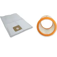 Kallefornia 5 stofzuigzakken + 1 wasbaar filter voor Nilfisk Multi II 30 T Inox