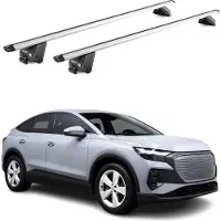 Omac Draagrek/bagagedrager voor Audi Q4, modeljaren 2021-2025, aluminium, zilver, 2-delig, met ABE-certificaat