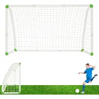 XINZI Kinder voetbaldoel, PVC voetbaldoelen voor tuin, voetbaldoel met net voor strand, park, trainingsdoel, het beste voetbaldoel bij elk weer, 2,45m x 1,55m