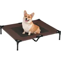 Youjia Hundeliege voor buiten, verkoelend huisdierbed voor grote honden, verhoogd hondenbed met stevig metalen frame en ademend mesh, geschikt voor de tuin