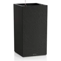 Lechuza CANTO Slatestone 30 high - Plantenbak - met uitneembare binnenbak - met bewateringssysteem - ALL-IN-ONE set met -PON - donkergrijs