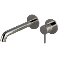 Hotbath Buddy B105EXT22 Afbouwdeel Inbouw Wastafelkraan - 22cm - Geborsteld Nikkel - Messing - Kranen, Wastafelkranen, Inbouw Wastafelkranen