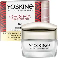 Yoskine Geisha Gold Secret 55+ Dag- & Nachtcrème – Anti-Rimpel Gezichtscrème met Zijde-Threads – Regenererende Gezichtsverzorging voor Rijpere Huid – 50 ml
