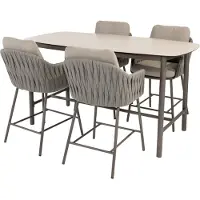 4 Seasons Outdoor High dining set Manolo 180x90x90 met 4x Cannes stoel