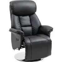 HOMCOM -Relaxsessel-Kunstleder, Stahl-78L x 80B x 109H cm-Schwarz
